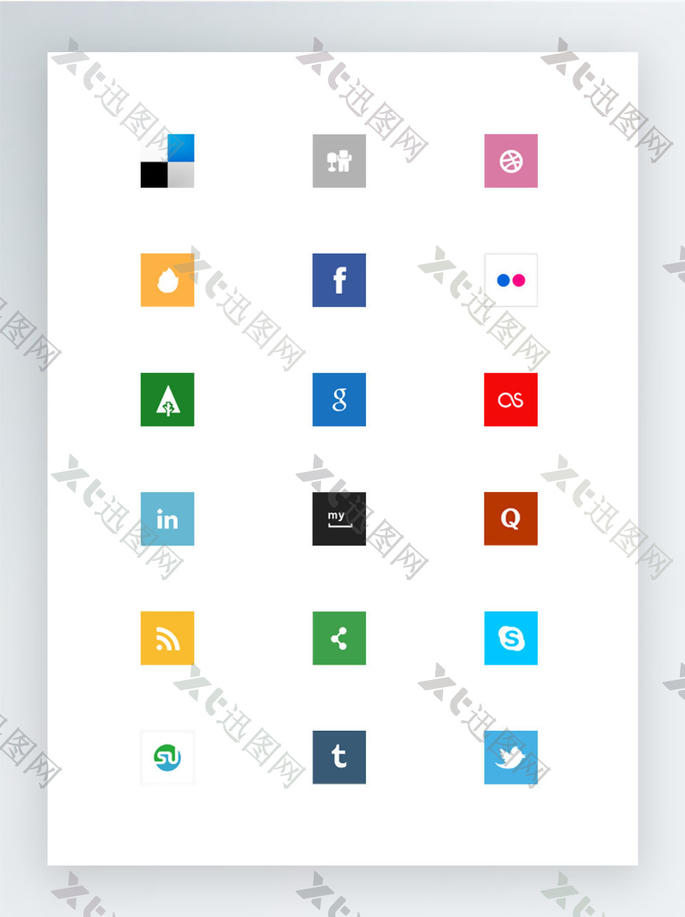 简单社交网站标志图标集