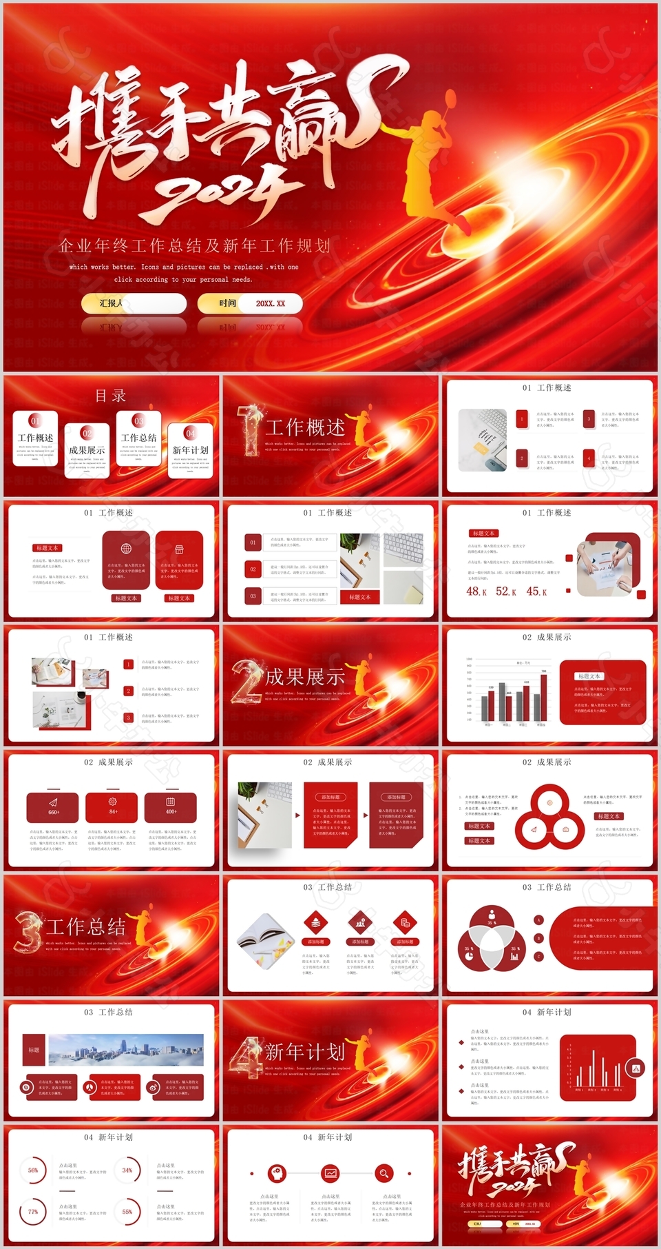 2024企业年终工作总结新年计划PPT