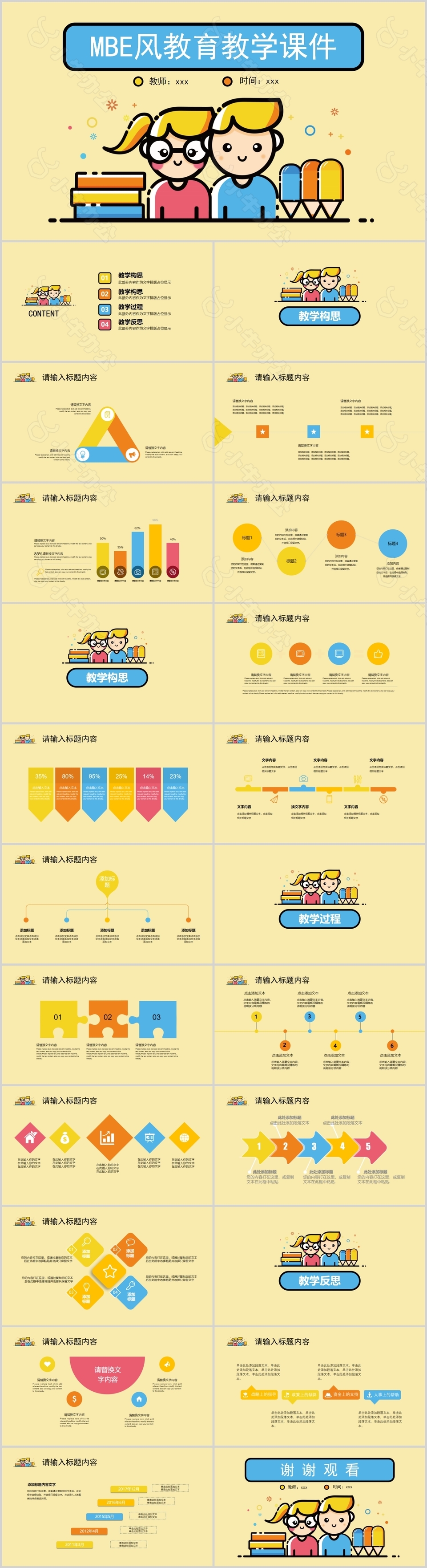 卡通MBE风教育教学课件PPT模板下载