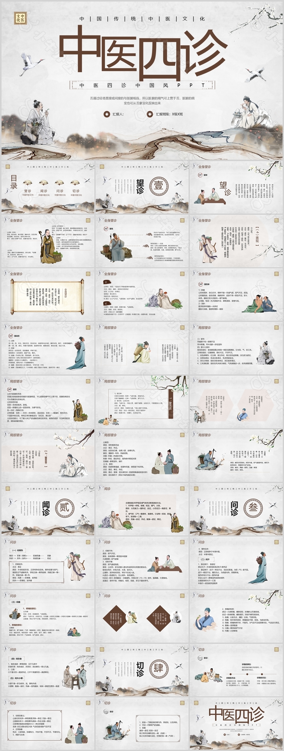 水墨中国风中医四诊文件知识课件