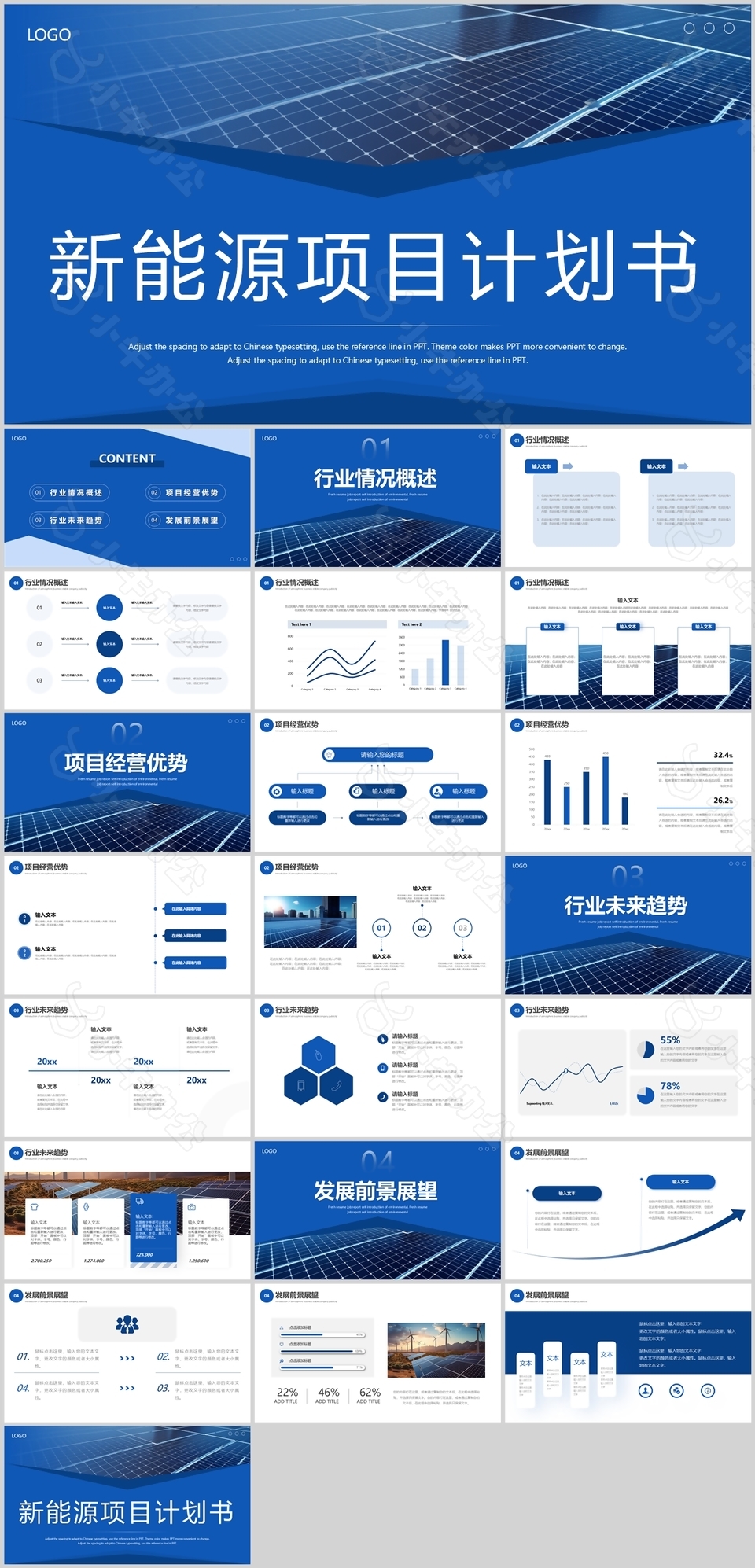 蓝色简约风新能源项目计划书