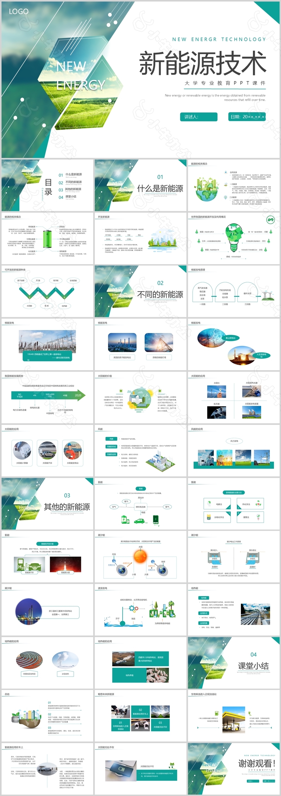 小清新大学专业教育新能源技术课件