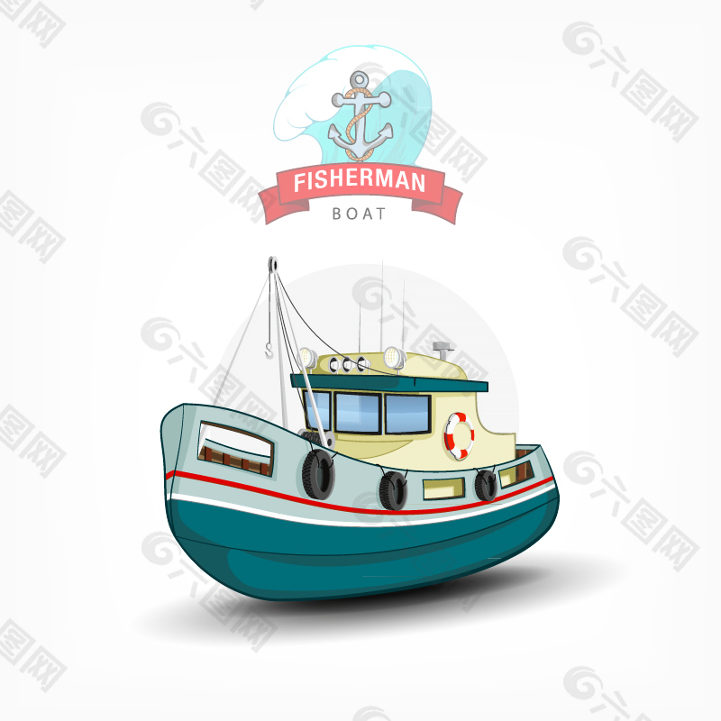 卡通渔船设计