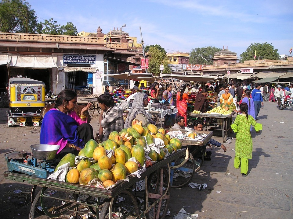 印度,水果,市场