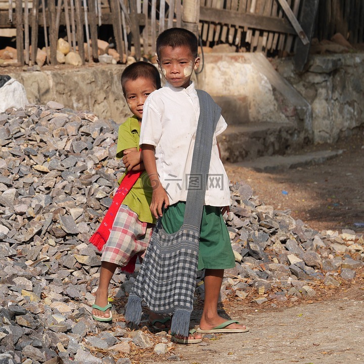 儿童,缅甸,学生