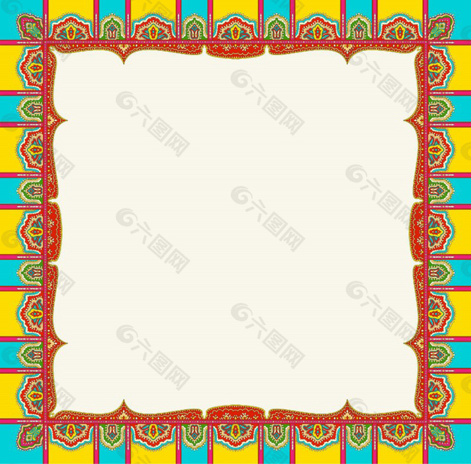 多彩编织方形地毯贴图JPG图片