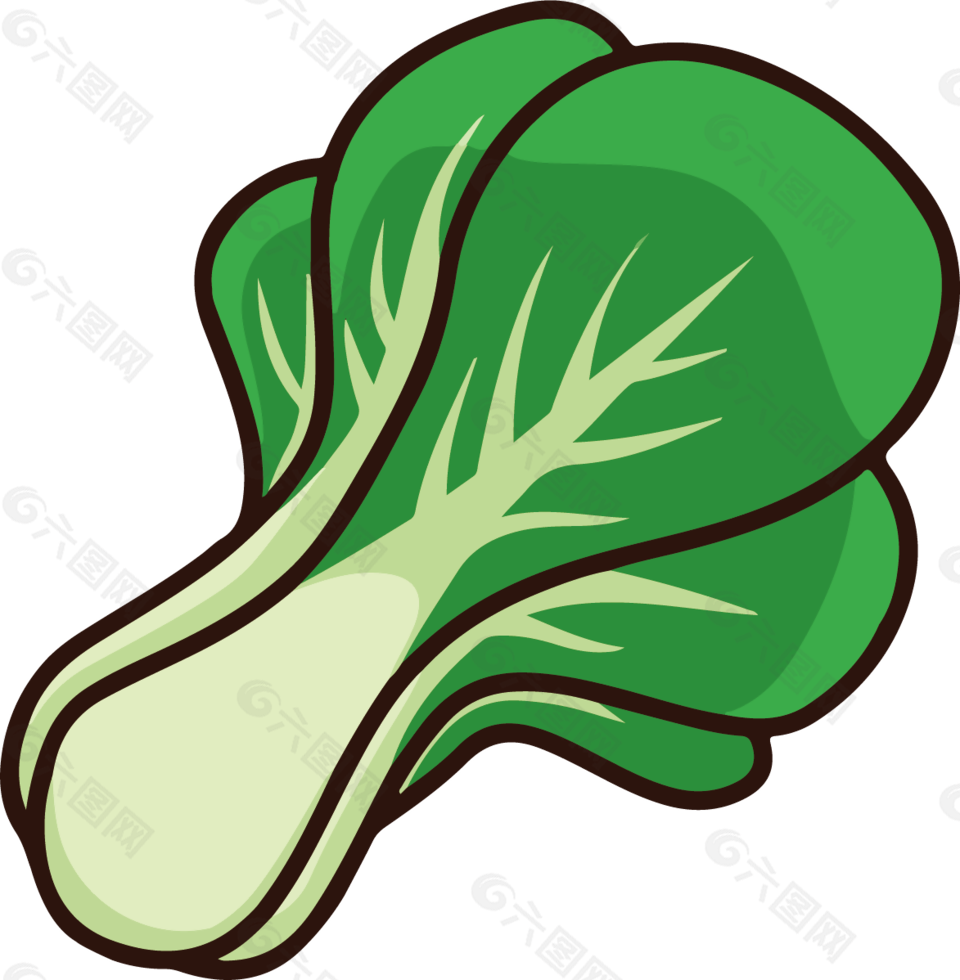 卡通手绘绿色蔬菜