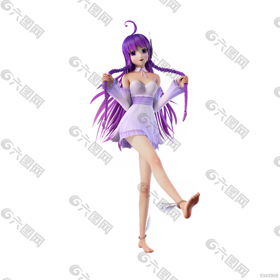 紫发动漫少女