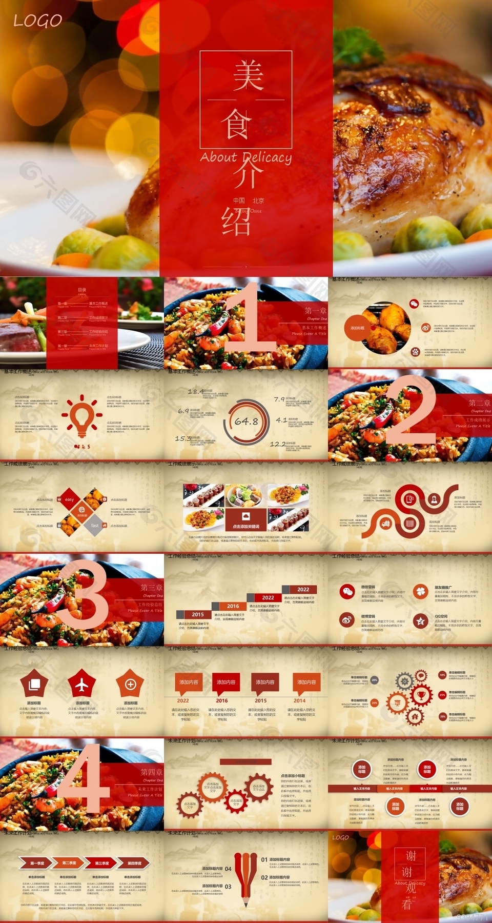 精选中国美食产品介绍展示PPT模板
