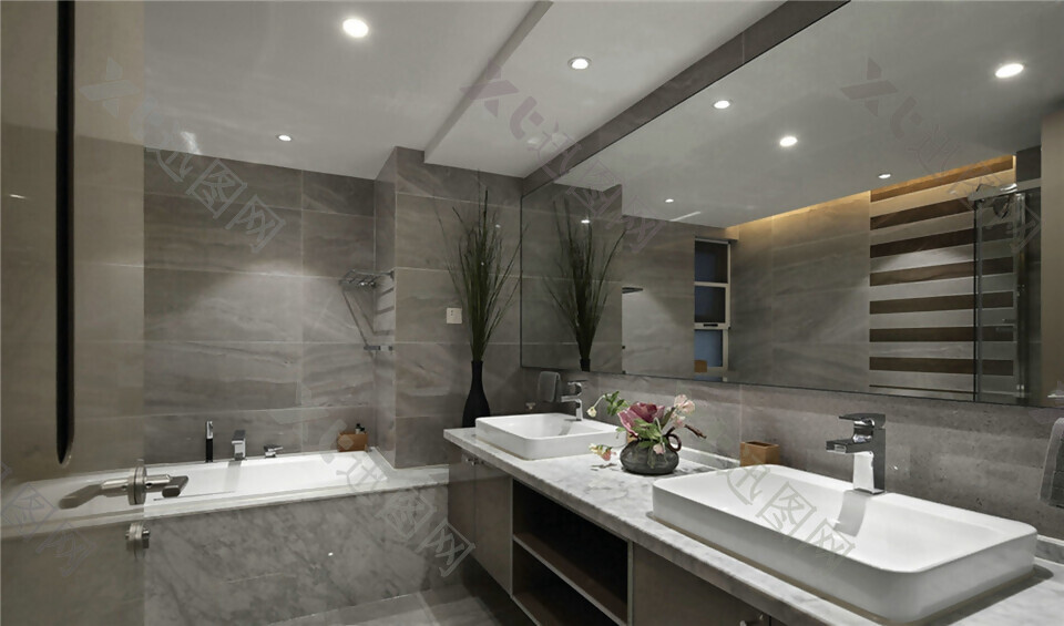 现代家居浴室装修效果图