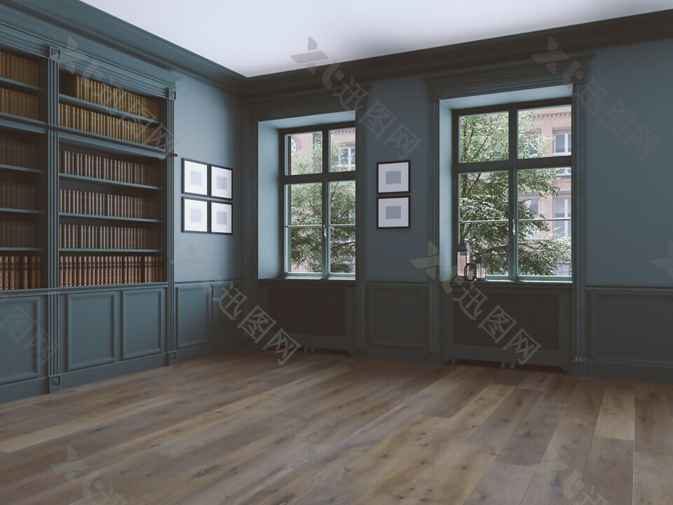 复古书房装潢设计图片