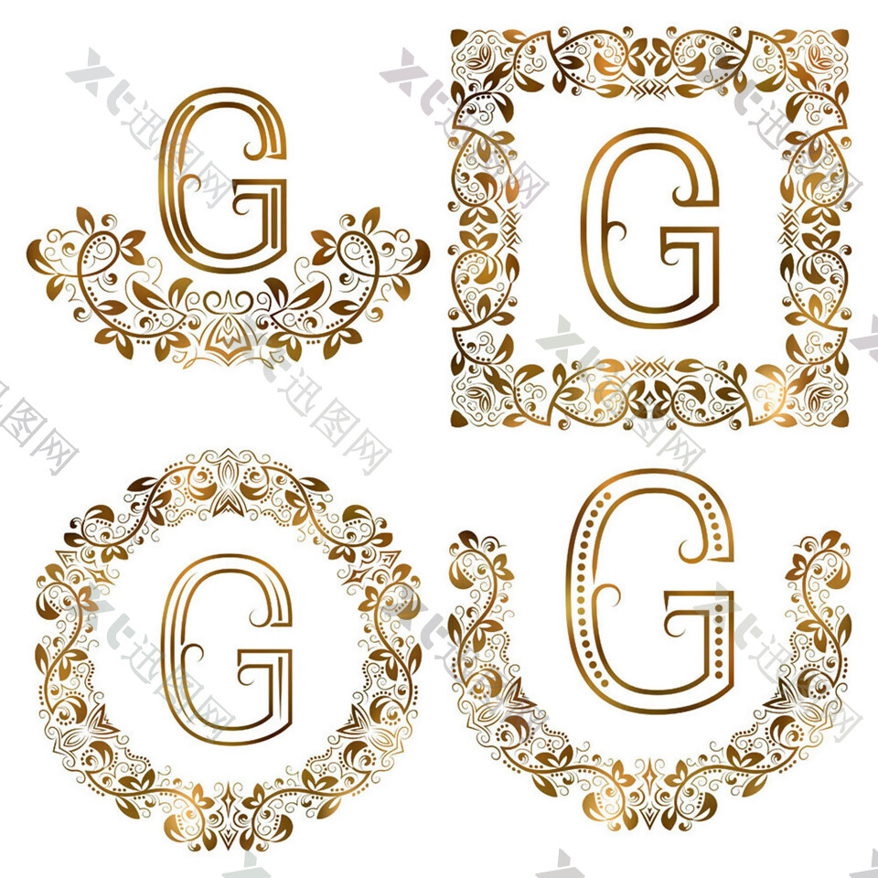G花纹字母组合图片