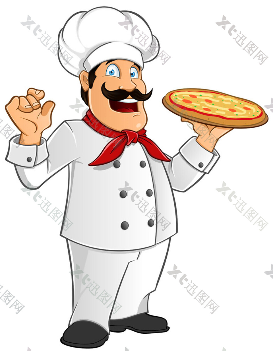 托着披萨的厨师图片