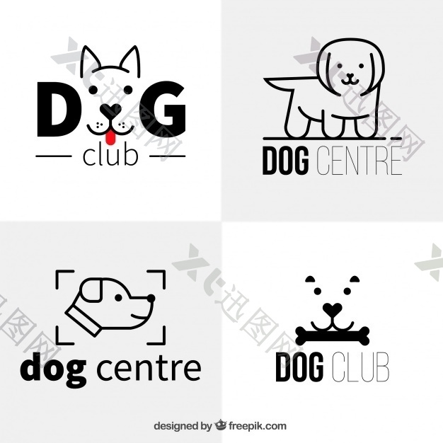 简约风格的几种狗标识