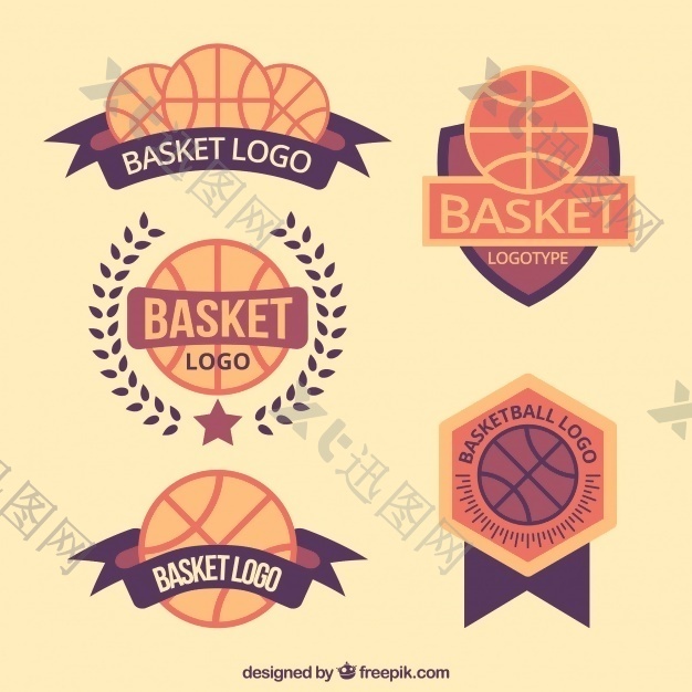 一套老式篮球标志