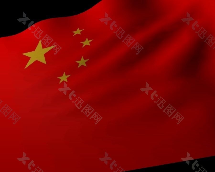 中国飘动红旗素材