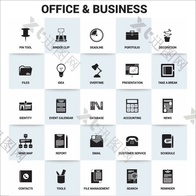 办公室和商业图标