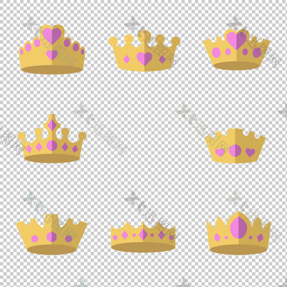 紫色宝石皇冠图标免抠png透明图层素材