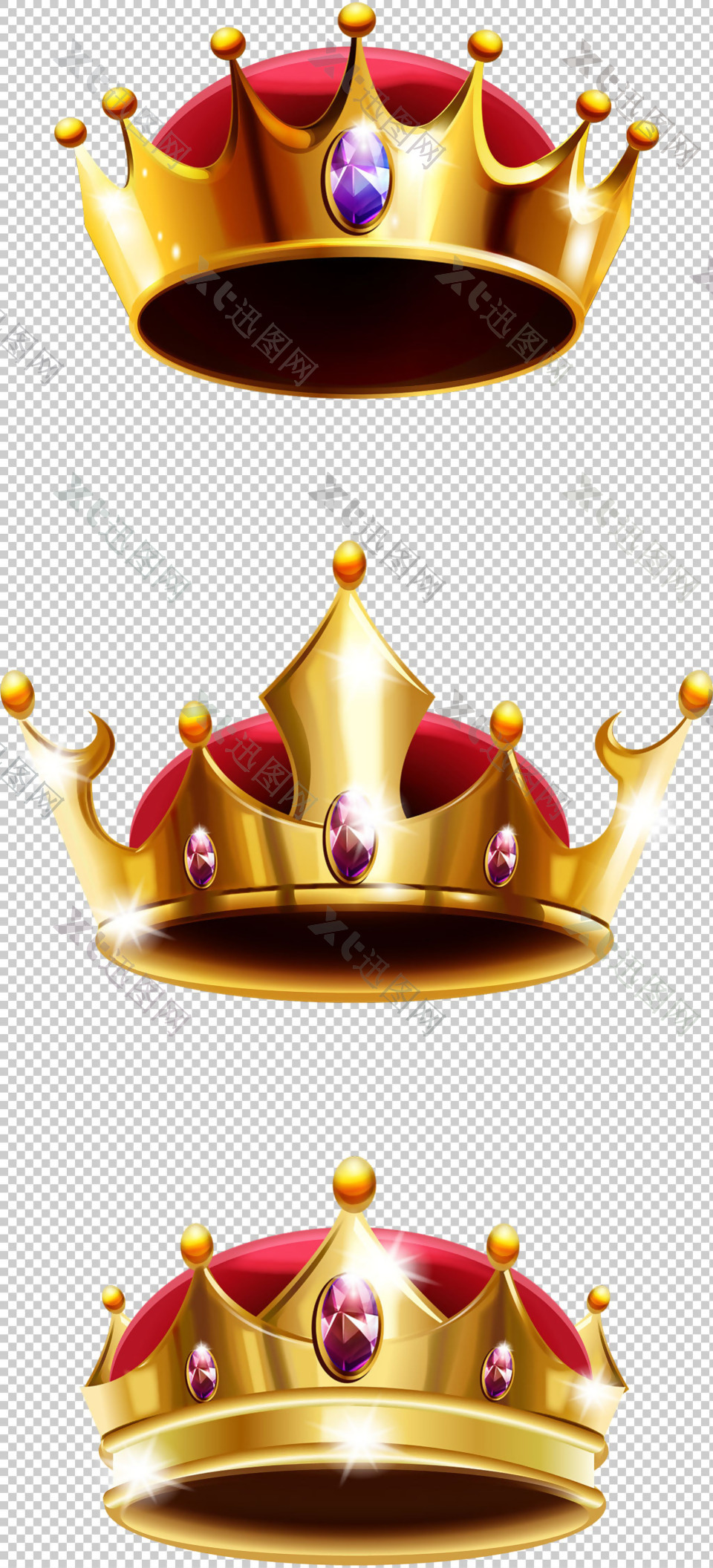 写实风格金色皇冠免抠png透明图层素材