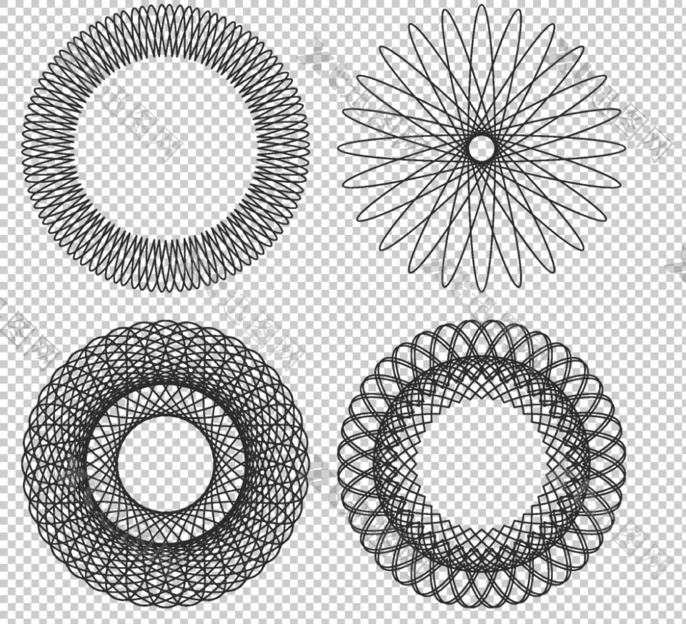 抽象对称圆形图案免抠png透明图层素材