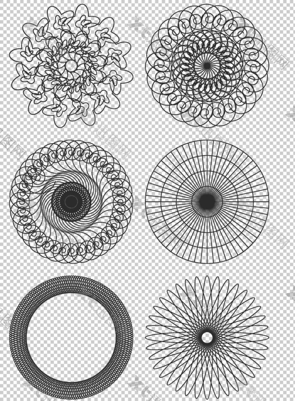 对称抽象圆形图案免抠png透明图层素材