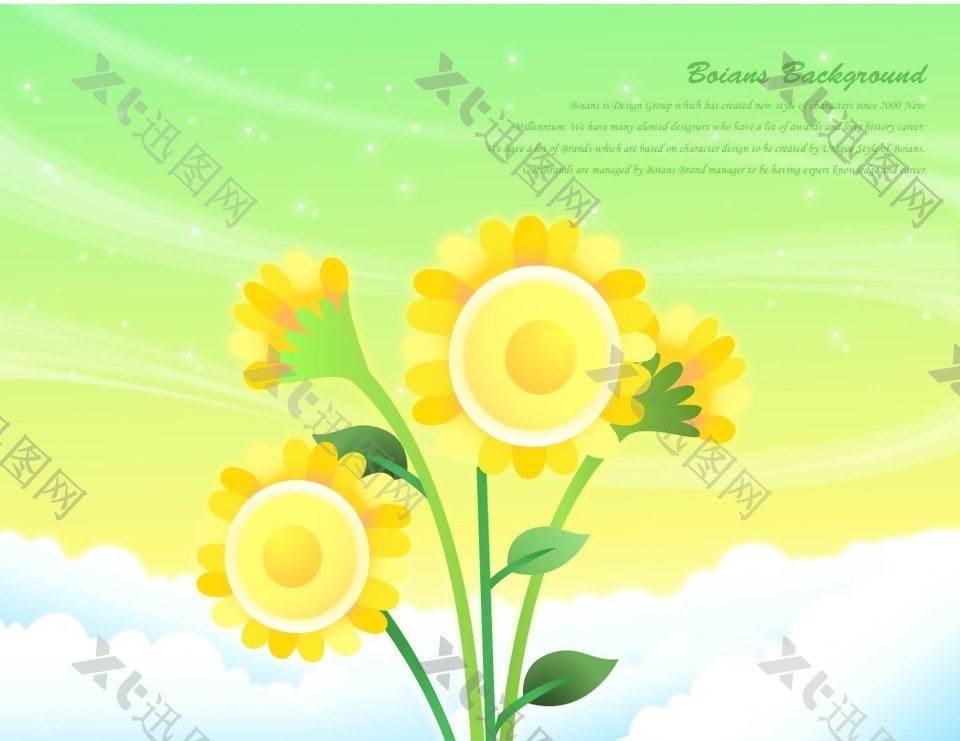矢量太阳花装饰图案