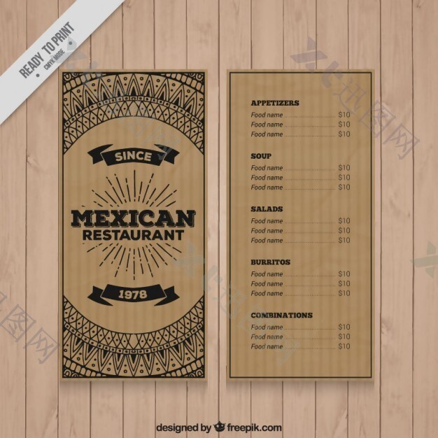 墨西哥墨西哥餐厅菜单设计
