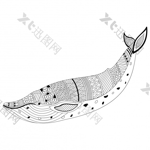 装饰设计的奇异鲸鱼
