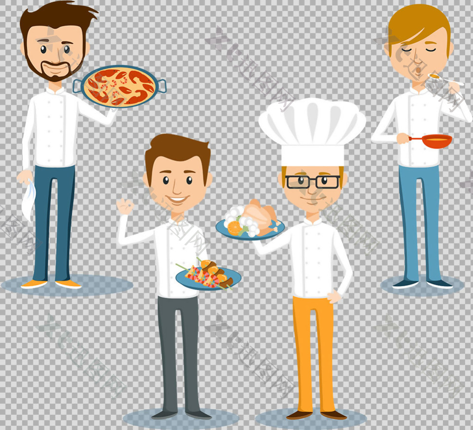 可爱厨师人物插图免抠png透明图层素材