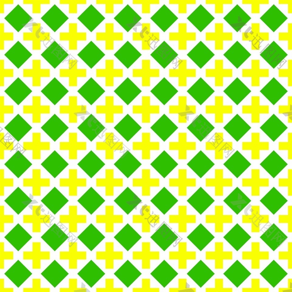 黄绿菱形格子花纹图案矢量素材背景