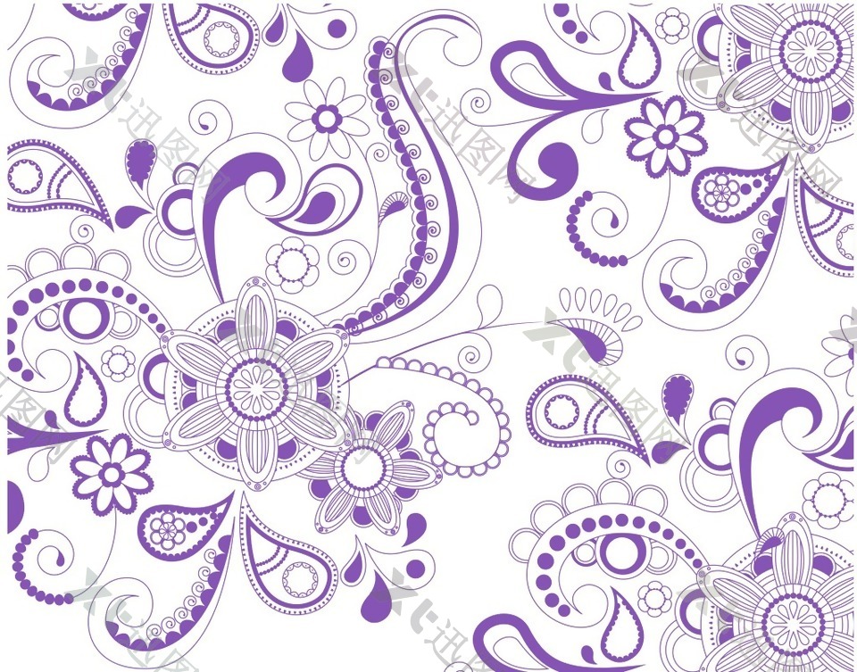 紫色传统布纹装饰