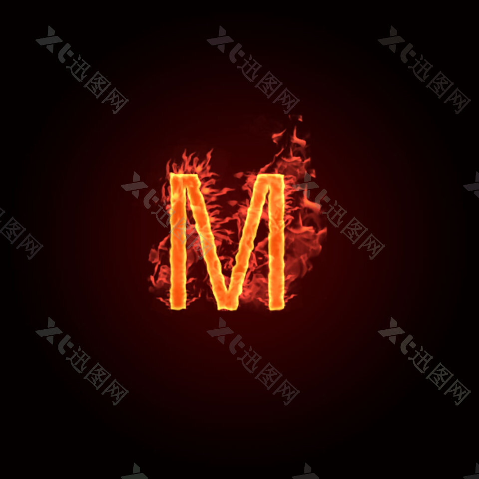 火焰字M