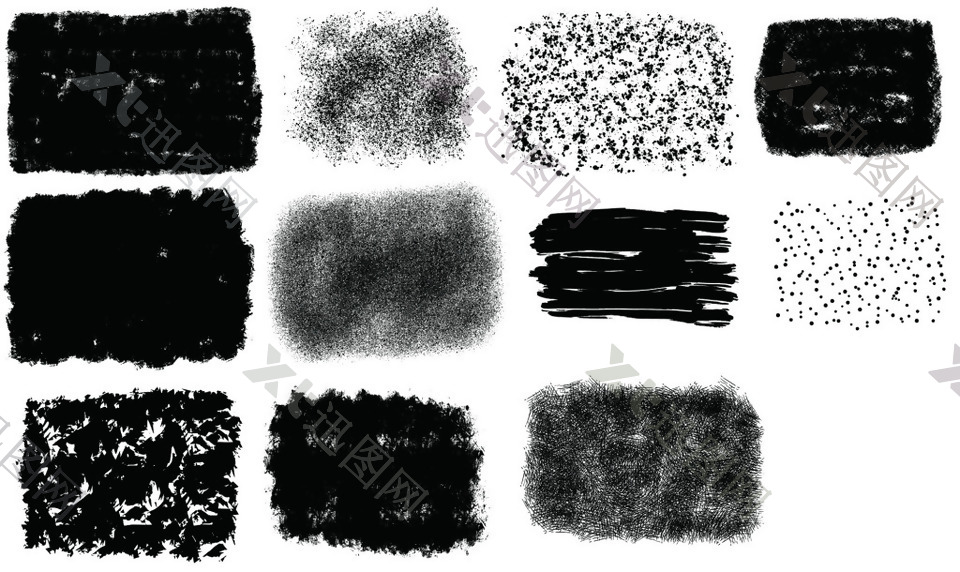 黑色笔触纹理矢量设计素材图案