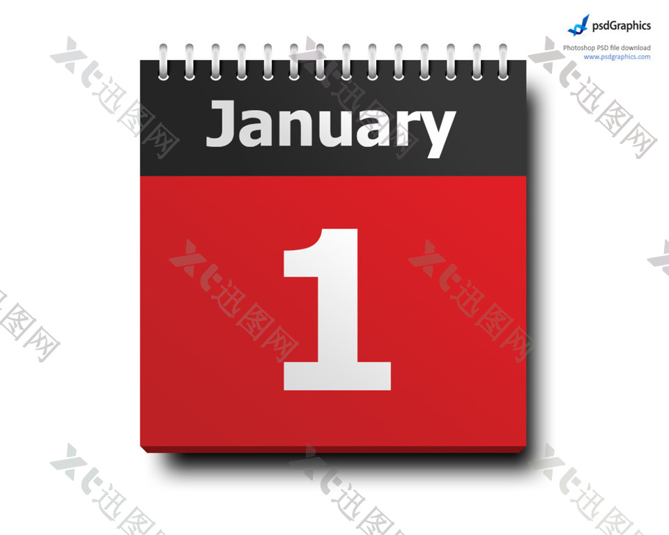1 月 1 日的日历图标