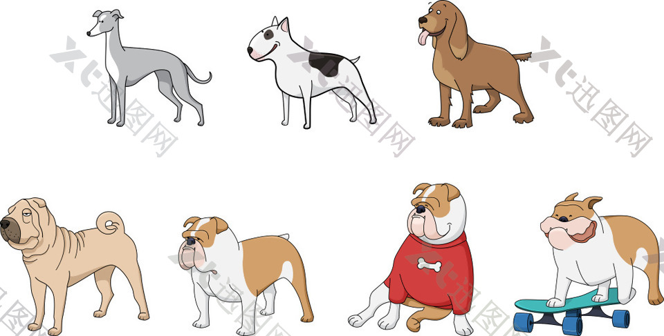 卡通宠物狗素材包
