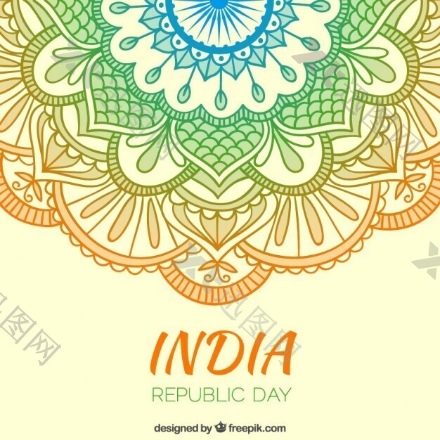 颜色装饰印度共和国日的背景
