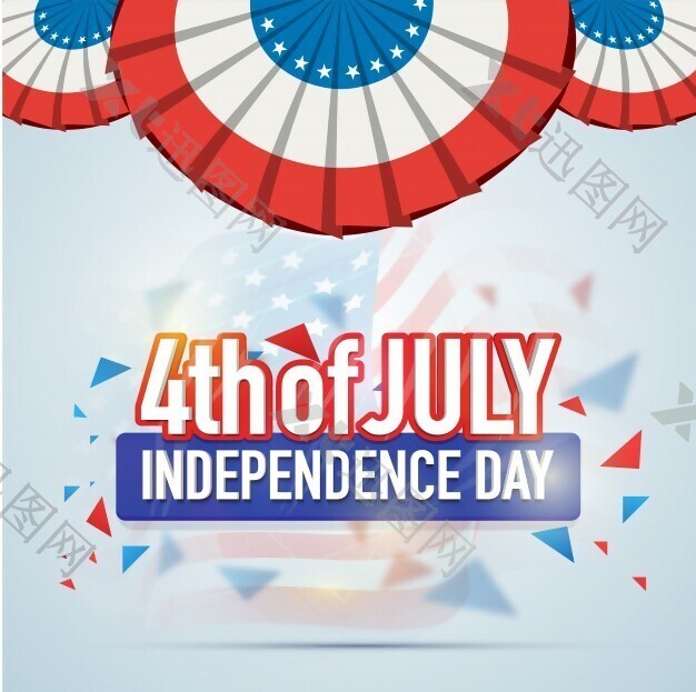贺卡设计第四七月，美国独立日庆祝活动。