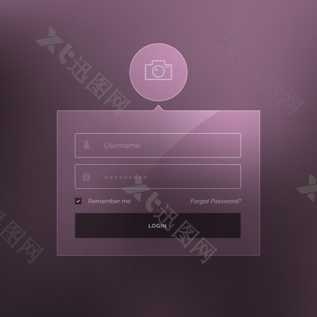 现代紫色登录模板