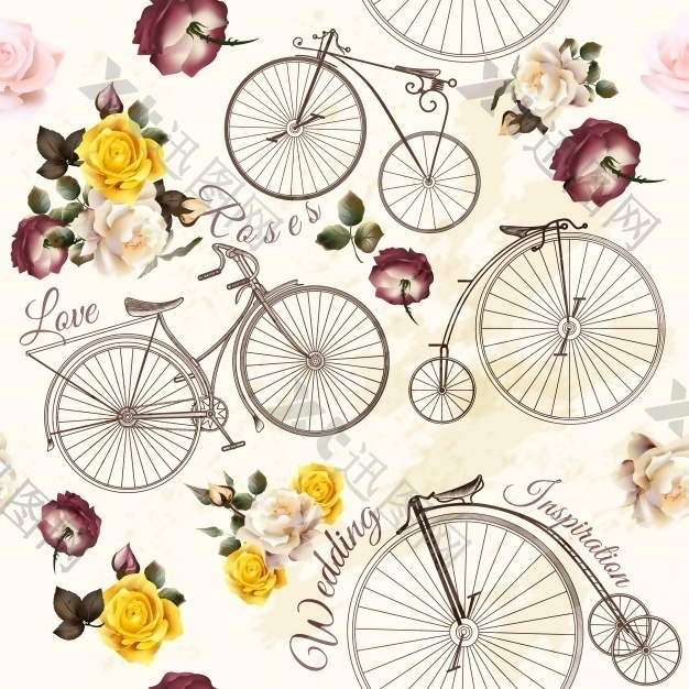 自行车花卉图案设计