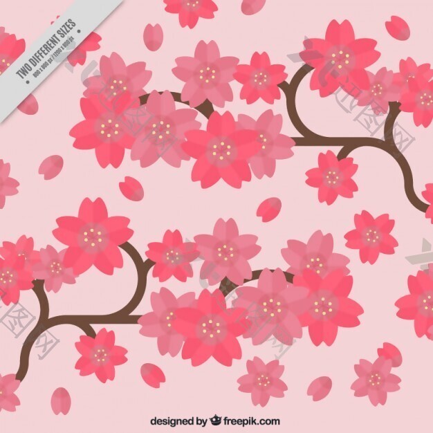 樱花背景的平面设计