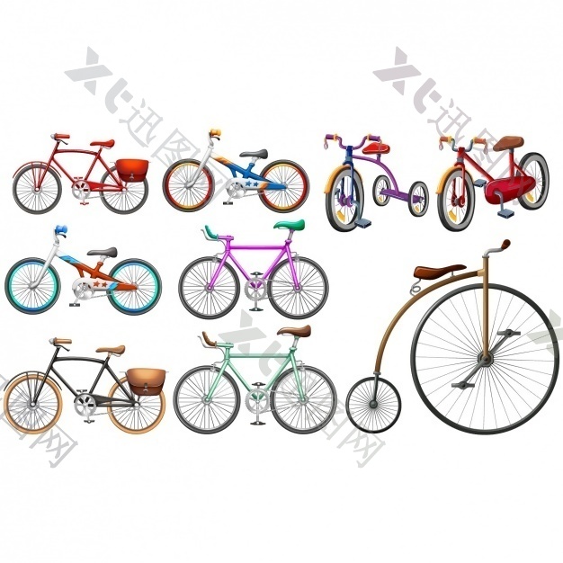 彩色自行车收藏