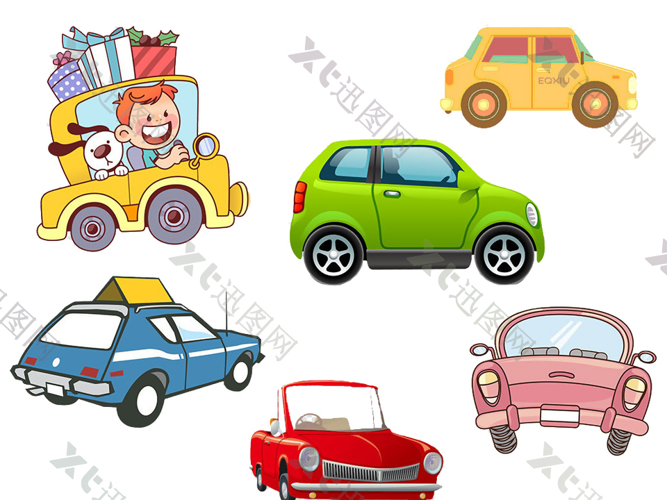 卡通可爱玩具小汽车小轿车设计元素