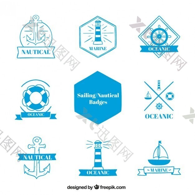 蓝色航海徽章的收集