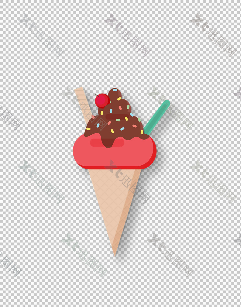 扁平风格彩色冰淇淋免抠png透明图层素材