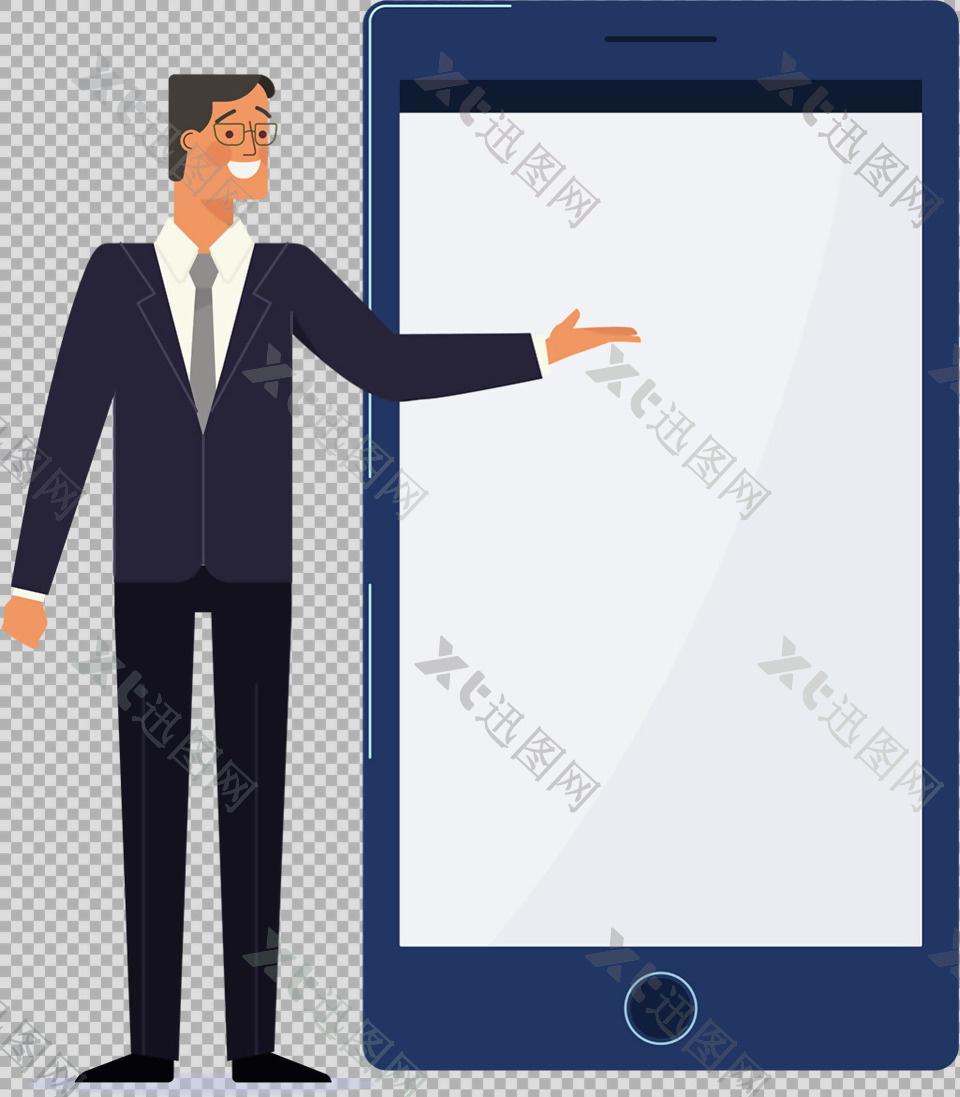 智能手机商务男士免抠png透明图层素材