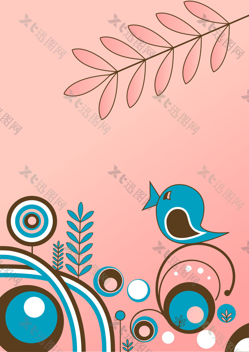 粉红卡通装饰花纹