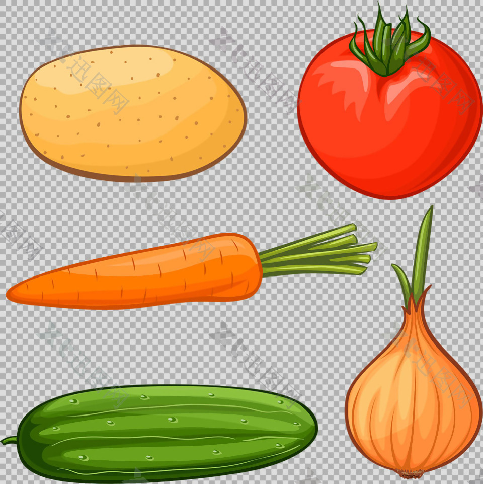 各种手绘蔬菜免抠png透明图层素材