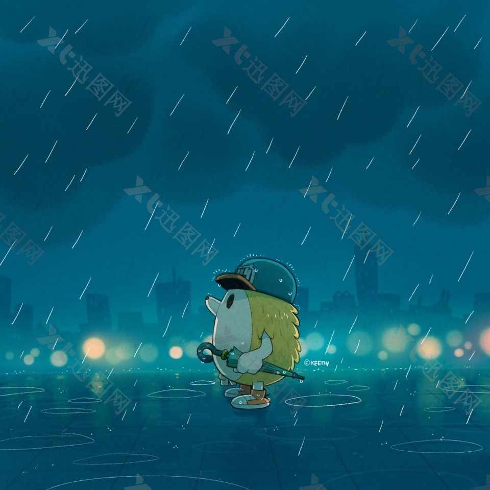 雨夜-Keeny卡通动漫素材