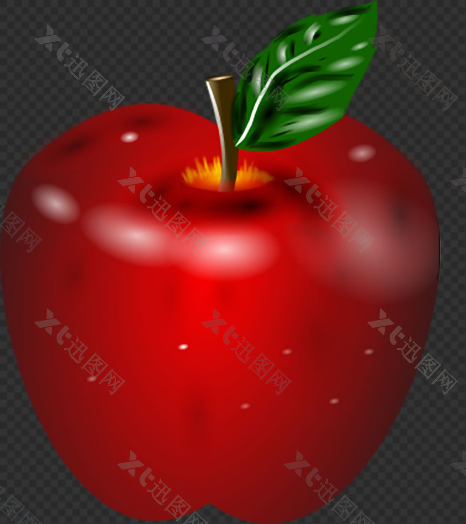 手绘红色苹果图片免抠png透明图层素材