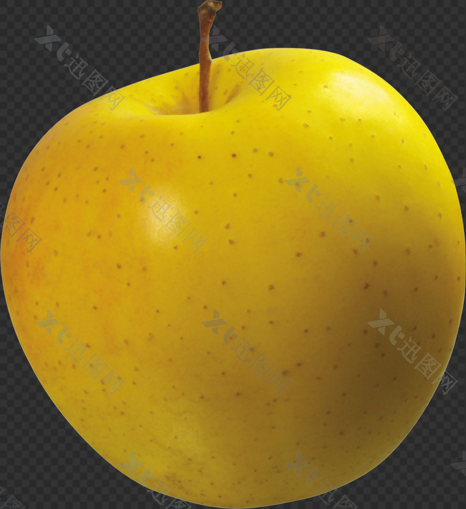 黄颜色苹果图片免抠png透明图层素材